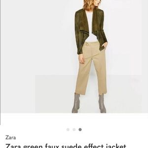 Zara Green Faux Suede Jacket